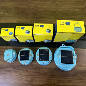 ไฟ LED 200W ชาร์จพลังงานแสงอาทิตย์ผ่าน USB สำหรับกรณีฉุกเฉิน เส้นผ่านศูนย์กลาง 125 มม. DC5V-6V PP 2400mA ปรับความสว่างได้สามระดับ 2700K-6000K - Product Image 1