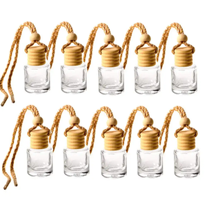 Empty <b>5ml</b> 8ml 10ml Wooden Cap Diffuser Glass Car air Freshener Hanging <b>Perfume</b> <b>Bottle</b> - Product Image 1