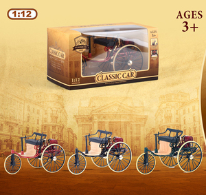 Modèle réduit de voiture classique vintage Ben Patent-Motorwagen à l'échelle 1:28, en métal moulé sous pression, avec son et lumière, jouet à tirer en arrière à 2 portes - Product Image 3