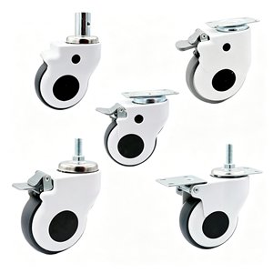 Ensemble de 4 roulettes robustes, roulettes pivotantes de 5 pouces avec frein, double verrouillage, roues en PU silencieuses pour établi, chariot - Product Image 1