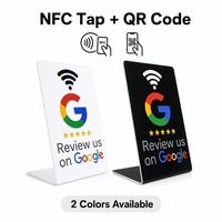 Carte NFC carrée en PVC avec code QR Google Review, puce NTAG215, carte NFC QR personnalisée imprimée avec fonction Tap to Review