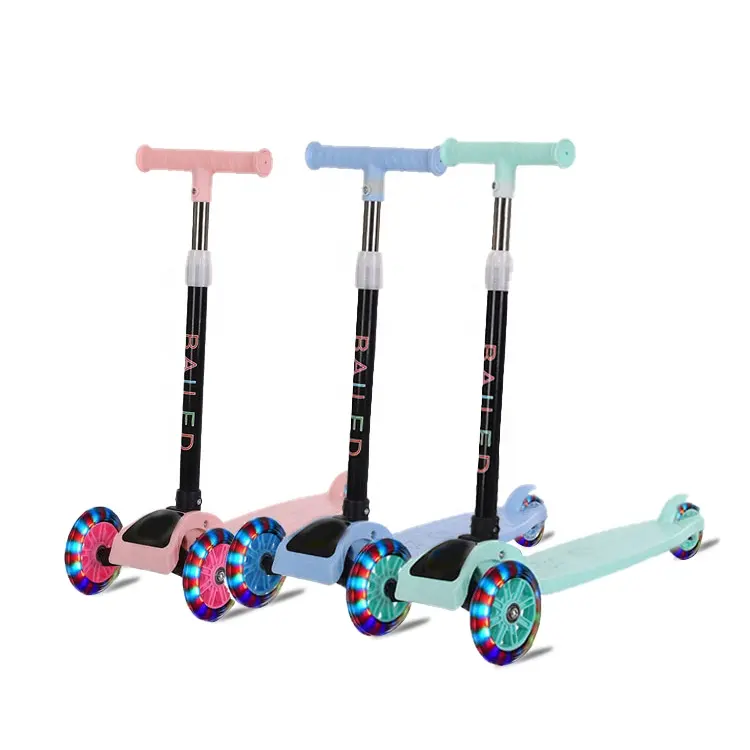 Хит продаж, 3-х колесный скутер, колесо из ПУ с подсветкой, на автомобильном скутере