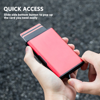 Dompet Popup Minimalis Desain Baru Casekey, Penyimpanan Besar, Pelindung RFID, Tempat Kartu Kredit Pintar Dengan Penjepit Uang di Dalam