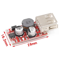Modul stabilisasi voltase USB turun dan stabilisasi tegangan 9V 12V 24V ke 5V mengurangi tegangan konversi Output 3A pengisian daya mobil