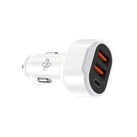 Pengisi Daya Mobil 3-in-1 PD65W QC3.0 2*USB-A Soket USB-C Pengisian Cepat 12-24V untuk Ponsel