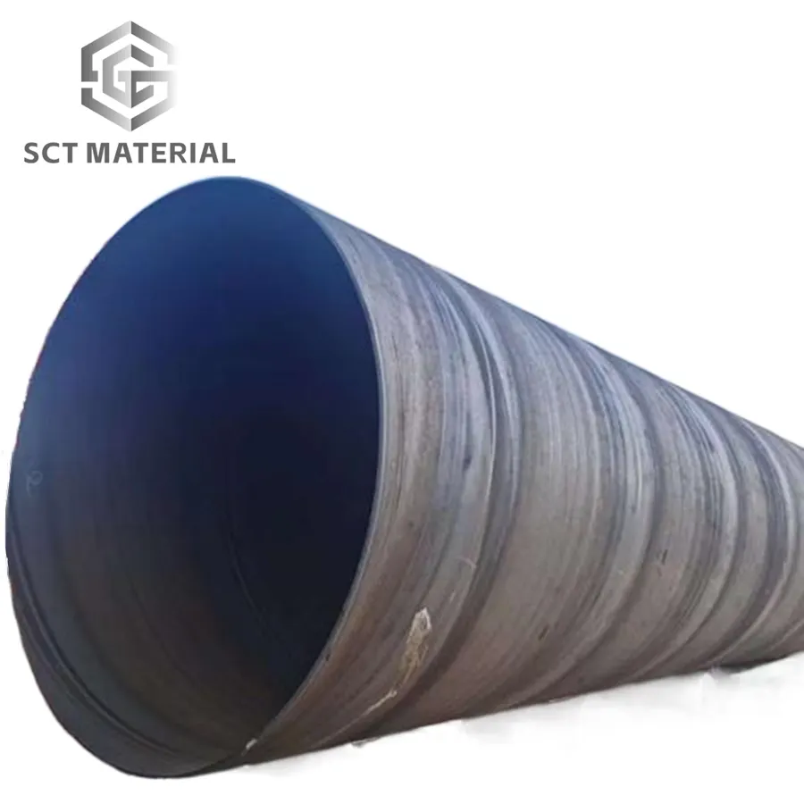 Construction Large diameter High Strength 0.8 - 12.75 mm Hot Rolled Spiral Welded Round Carbon Steel Pipe