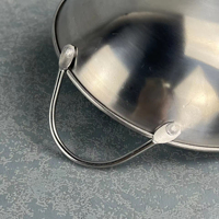 Wok commercial de grande taille en acier inoxydable de 7 à 11 pouces, ustensile de cuisine chinois de renommée, petit wok rond pour la maison
