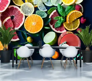 ZHIHAI tempting delicious colorful green fruits lemon design house decor print 3d wallpaper