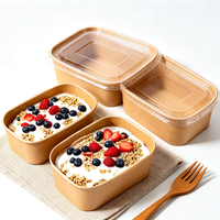 Boîte à repas rectangulaire longue anti-graisse pour aliments grillés, emballage à emporter, bol alimentaire à emporter pour usage en restaurant