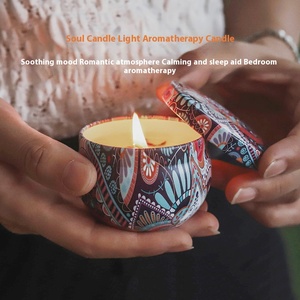 Latas de tarro de hojalata para aromaterapia, velas de fragancia de piedra de cristal, cera de soja de lujo, vela perfumada para vacaciones - Product Image 5
