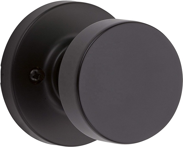 Half-Dummy Inactive Modern Iron Matte Black Interior Door Knob