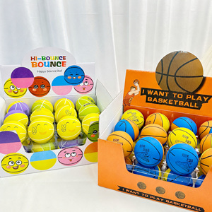 Mini ballon <span class=keywords><strong>de</strong></span> basket anti-stress élastique extra-résistant A6cm, motif visage souriant color-block, jouet sportif pour jeunes - Product Image 3