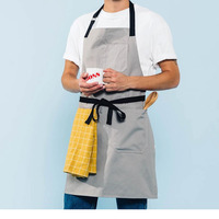 Tablier de style britannique, vêtements de travail en coton pour cafés, restaurants et cuisines, logo personnalisable