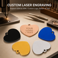 Étiquettes en métal en forme de cœur personnalisables, gravure au laser, breloques en acier inoxydable pour cadeaux promotionnels
