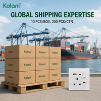 Prise murale Kolani UK 13A à 3 broches avec charge rapide USB A+C 20W et indicateur néon, prise de courant contrôlée par PC, blanche