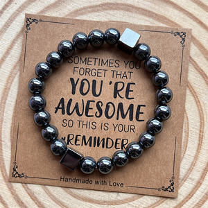 You Are Awesome Pulseras inspiradoras Cristales de confianza Pulseras de piedras de energía curativa para regalos del padre - Product Image 3