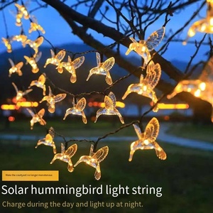 Hummingbird chuỗi đèn năng lượng mặt trời Powered ấm trắng <span class=keywords><strong>LED</strong></span> không thấm nước thép không gỉ vườn đèn - Product Image 1