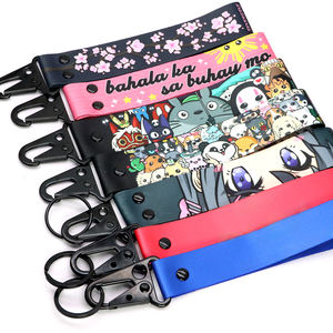 Individuell Bedrucktes Kurzes Schlüsselband aus Gewebtem Nylon-Polyester mit Cartoon-Logo und Adlerhaken, Besticktes Handgelenk-Lanyard für Motorräder - Product Image 2