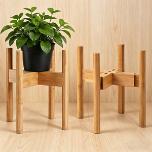Estante de suelo moderno y duradero de madera maciza para interiores del hogar, soporte para macetas de <span class=keywords><strong>plantas</strong></span> suculentas, ajustable para balcones. - Product Image 1