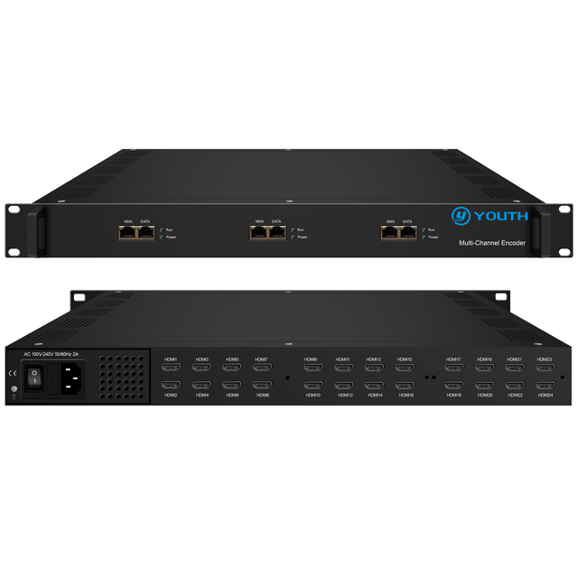 Multi-Channel Encoder 8-24 Video Inputs H.264 IP Output OSD Logo QR Code Web Management 1U HZY-3228S