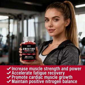 Gomitas de Proteína de 5000mg con Sabor a Fresa, Creatina Monohidratada, Suplemento Pre-Entrenamiento para Adultos, Venta al Por Mayor - Product Image 3