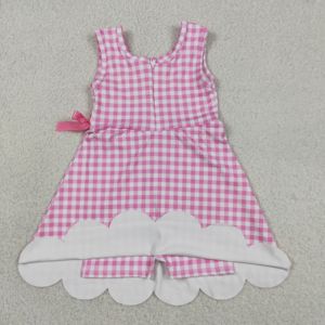 GSD3779 rts Venta al por Mayor Nuevo Conjunto de Vestido de Yoga para Niñas Estilo Boutique, Conjunto a Cuadros Rosa para Niña, Sin Pedido Mínimo, ODM - Product Image 2