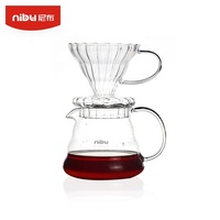 Niku Set pembuat kopi Tuang kaca 600ml, ketel tetes tangan dan Server kopi portabel