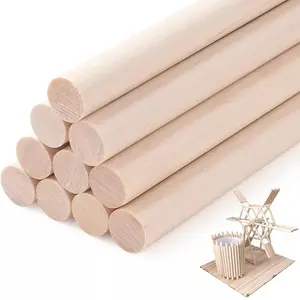 48inch/1219mm Jumbo Wooden Craft Sticks Wooden Dowel Rods Natural Beech Round Wood Stick For Crafting DIY Wedding