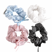 Daou Chouchous pour cheveux 9 cm avec strass, nœud en ruban, haute élasticité, élégants, pour femmes, accessoires rayés, vente en gros