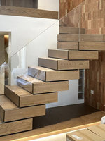 Escalier intérieur superposé sur mesure pour villa, duplex, appartement, structure en acier