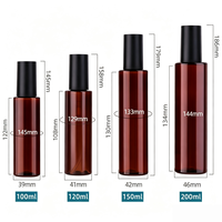 Bouteilles pulvérisatrices vides en PET ambré 100ml 120ml 150ml 200ml avec pompe à lotion à pression, flacons en plastique marron, vente en gros