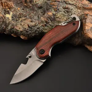 Offres Spéciales 3cr13 couteau pliable manche en bois poche pliant petit couteau