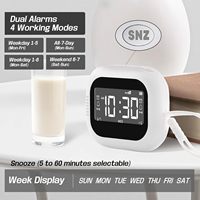 Réveil portable à piles avec bruit blanc. Vibre, Aide au sommeil, Convient pour chambre/voyage, Aide aux malentendants