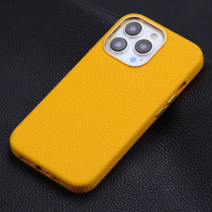 Coque de téléphone portable en cuir véritable, antichoc, avec logo personnalisé, pour iPhone 13 14 15 pro max - Product Image 3