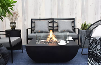 Table de foyer au gaz en acier inoxydable pour terrasse extérieure, barbecue, fête