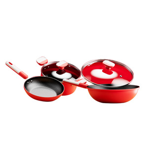 Konka Cookware Set 3-Piece Non-Stick Wok Frying Pan Soup Pot Kitchen Cooking Gift Set - Product Image 5
