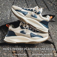 Nouvelles chaussures de marche pour hommes 2026, en maille, à lacets, antidérapantes, style plateforme, baskets tendance, décontractées, polyvalentes, chaussures de course