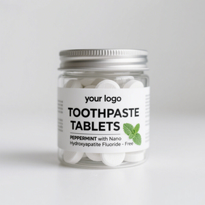 Comprimés de dentifrice naturel biologique perlé à la menthe avec xylitol, durée de conservation de 2 ans, pour adultes - Product Image 1