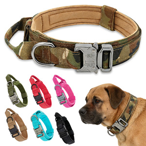 Robuuste, verstelbare, duurzame, gevoerde outdoor nylon hondenriemen met handvatten, gepersonaliseerde snelontgrendelingsbanden - Product Image 1