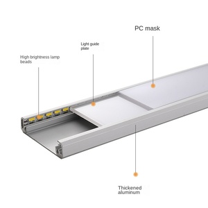 Interruptor de Sensor de tira de LED en forma de U de 1m y 3m, perfil de disipador de calor, Panel de pared de aluminio empotrado para armarios de cocina, Canal LED montado - Product Image 2