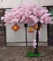 JCF105  Vente chaude Décoration intérieure Fleurs en soie bleu royal et blanc Arbres de cerisier artificiels pour la décoration de mariage