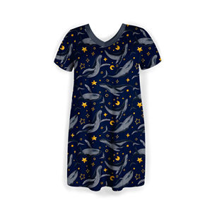 Abito in Fibra di Bambù MooMoo a Maniche Corte con Stampa Personalizzata, <span class=keywords><strong>Vestito</strong></span> Traspirante in Bambù per Donna, Pigiama in Bambù - Product Image 2