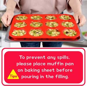 <span class=keywords><strong>พ</strong></span>ิม<span class=keywords><strong>พ</strong></span>์ซิลิโคนสำหรับมัฟฟิน/<span class=keywords><strong>คั</strong></span><span class=keywords><strong>พ</strong></span><span class=keywords><strong>เค้ก</strong></span> 12 ช่อง ขนาดปกติ ไม่ติดกระทะ ทนความร้อน ทนสนิม 1 ชิ้น สำหรับอบ - Product Image 6