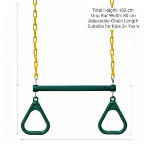 Barra de Columpio Tipo Trapecio para Patio Trasero, Accesorios para Columpio de 16.5 Pulgadas, Cadenas de Aleación Recubierta de <span class=keywords><strong>47</strong></span> Pulgadas, 2 Ganchos de Seguridad, Capacidad Máxima <100 kg - Product Image 1
