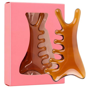 Ensemble de rouleaux de massage Gua Sha en jade citrine 100% naturel pour le visage et le corps - Product Image 4