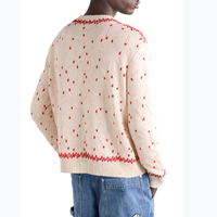 Pull en maille côtelée à manches longues pour homme, décontracté, brodé et jacquard
