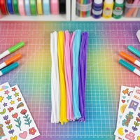 Bâtonnets de nettoyage colorés non pelucheux, tiges artisanales DIY flexibles et sûres pour l'apprentissage précoce des enfants et les activités parent-enfant