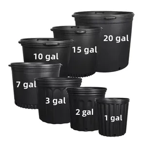 Macetas <span class=keywords><strong>de</strong></span> Plástico Negras <span class=keywords><strong>de</strong></span> 15 Galones, Moldeadas por <span class=keywords><strong>Soplado</strong></span>, <span class=keywords><strong>de</strong></span> Gran Diámetro, Resistentes y Transpirables, para Jardín, Venta al Por Mayor del Fabricante - Product Image 1