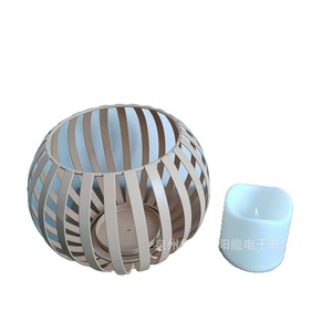 Metal Electronic Candle Lantern Led Indoor <b>Decorative</b> <b>Lighting</b> Battery Powered Rechargeable Button Control - Product Image 2