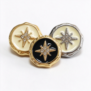Boutons en métal émaillé étoile à tige, incrustés de strass, multicolores, personnalisables pour costumes, manteaux et accessoires vestimentaires – Grande Vente - Product Image 1